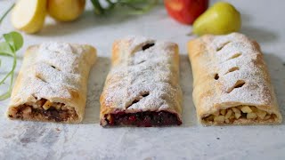 3 STRUDEL di pasta sfoglia  IDEE FACILI E VELOCI  Cucina Botanica [upl. by Arytas]