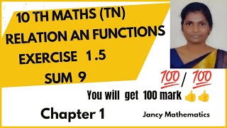 10 th maths Exercise 15  9 th sum  Jancy mathematics [upl. by Nhguaval520]