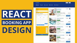 React Booking  Reservation App UI Design for Beginners [upl. by Wesa]