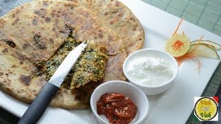 Palak Paneer Paratha  By Vahchef  vahrehvahcom [upl. by Assillam]