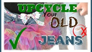 Make a tutu skirt out of your old Jeans [upl. by Eciuqram]