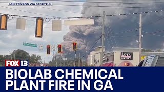 Biolab chemical plant fire near Atlanta GA [upl. by Minerva]