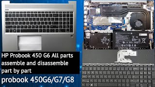 Removing amp Replacing Parts  HP ProBook 450 G6  HP Computer Service  450G6 keyboard replacement [upl. by Alur]