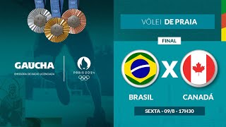 Vôlei de Praia  Brasil x Canadá  Jogos Olímpicos  Gaúcha em Paris  09082024 [upl. by Tomlinson515]