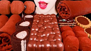 ASMR CHOCOLATE PARTY EDIBLE TOWEL BUBBLE CHOCOLATE TTEOK SKEWERS MALTESERS EATING SOUNDS MUKBANG [upl. by Wendi]