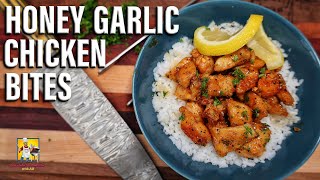 Honey Garlic Chicken Bites  Delicious and Easy to Make [upl. by Alenairam]