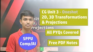 CG  Unit 3  2D 3D Transformations amp Projections  SPPU SE Comp amp AI  Oneshot [upl. by Sybilla]