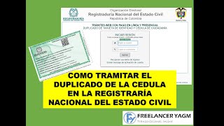 COMO TRAMITAR EL DUPLICADO DE LA CEDULA EN LA REGISTRARÍA NACIONAL DEL ESTADO CIVIL EN SOLO MINUTOS [upl. by Hance200]