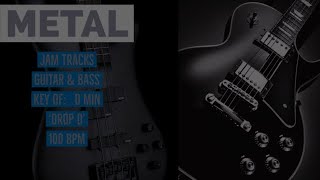 Metal Jam Tracks  D min  Drumless  100 BPM [upl. by Clothilde510]