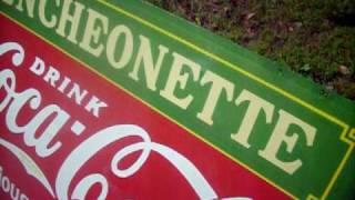 Coca Cola Luncheonette Porcelain Double Sided Sign [upl. by Annekahs]