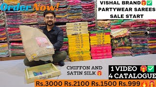 VISHAL BRAND SAREE RS999🔥🎁 NEW CATALOGUE ✅ FREE DELIVERY 🚚 saree sareesale sale partywearsaree [upl. by Adoree734]