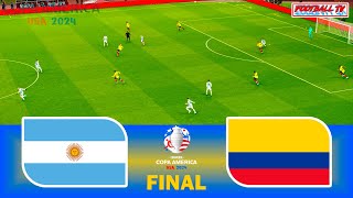 ARGENTINA vs COLOMBIA  FINAL COPA AMERICA 2024  Full Match All Goals  PES Gameplay PC FL 24 [upl. by Amand162]