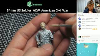 MJs 54mm ACW Figure Painting  Face Part1 [upl. by Lletnahc]