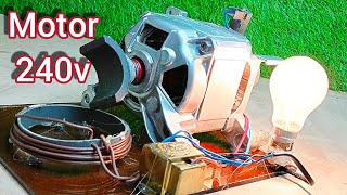 FREE ENERGY GENERATOR FREE ENERGY DEMO 240vUsing Motor 240v and Copper Coil [upl. by Nanahs163]