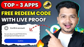 Top 3  Free Redeem Code App 2024  Google Play Redeem Code  Free Redeem Code [upl. by Onihc]