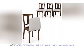 Wood Dining Chairs Set of 4 Farmhouse Dining Room Chair with Cushion Seat Armless Wooden [upl. by Wojak169]