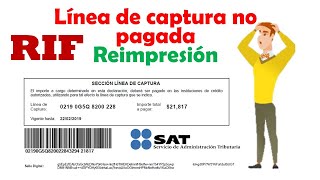 Reimpresión de Linea de Captura Vencida RIF  SAT 2023 [upl. by Ryun]