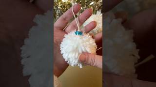 Macrame pompom Christmas ornament diymacrame macrameprojects diy christmas macramechristmas [upl. by Callery910]