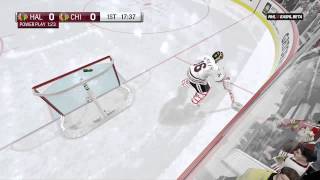 NHL 16 EASHL BETA GOALIE SCORES A GOAL [upl. by Airitak]