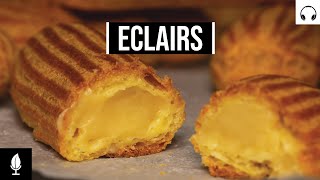 Eclairs with custard filling recipe  Homemade Custard Pastry Cream [upl. by Haelahk]