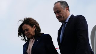 VP Kamala Harris touches down in Philadelphia after Tim Walz was named running mate [upl. by Htiffirg827]