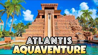 Atlantis Aquaventure Waterpark Paradise Island Bahamas  Tour and Slides [upl. by Ladiv]