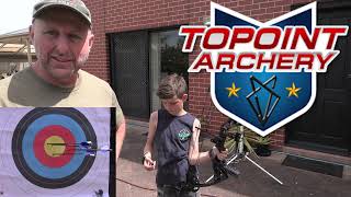 Topoint M3 compound bow Review  with my Nephew Oscar [upl. by Delphina]