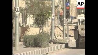 Tension on streets as Palestinian youths throw stones at Israeli tanks [upl. by Nanyk]