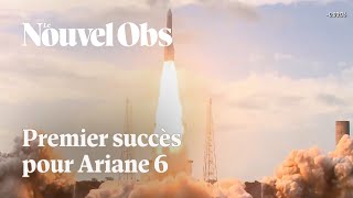 La fusée Ariane 6 réussit son premier décollage en Guyane [upl. by Kannan]