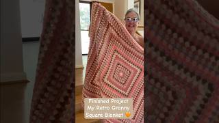 So Thrilled with my Retro Granny Square Blanket amp it’s gorgeous Pom Pom border 🧡🧡🧡 crochet [upl. by Aridni]