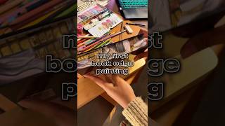 Painting book edges with me how to paint book fanart on book edges booktok artandcraft [upl. by Gaskill]