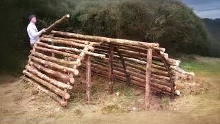 A MAN BUILDS A WONDERFUL SHELTER IN WHICH HE CAN LIVE start to finish author PaddysBushcraft [upl. by Chill]