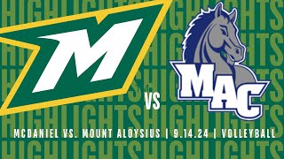 McDaniel Volleyball Highlights  91424 vs Mount Aloysius [upl. by Shell]