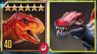 TYRANNOSAURUS REX Vs SPINOSAURUS  Jurassic World The Game Vs Jurassic Park Builder [upl. by Nyrb]