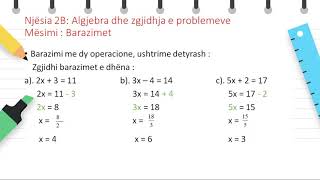 KLASA 7  Matematikë  Barazimet [upl. by Anselme283]