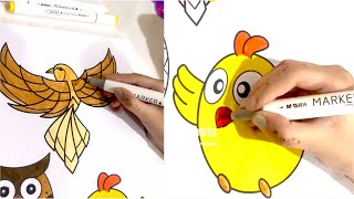 Coloring Marker  Art Marker  Coloring Book  Coloring Art for kids trending satisfying youtube [upl. by Alix825]