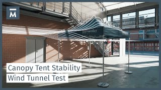 Canopy tent stability test in the WIND TUNNEL  Mastertent® [upl. by Acirretahs982]