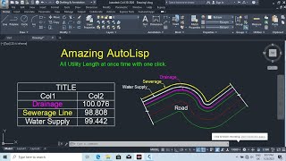 AutoLisp for different lines length display with one click  length in autocad with AutoLisp [upl. by Thgiwd]