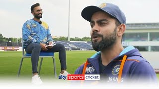 quotEven if we lose I want us to go for the winquot  Dinesh Karthik meets Virat Kohli  Full interview [upl. by Kcirde]