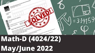 O level Math D 402422 May June 2022 Paper 22 Full Solution [upl. by Shea]