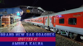 Three ER marked brand new 2AC coaches spotted at Ambika Kalna [upl. by Acirehs]