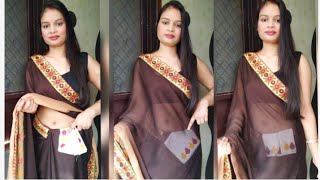 Part 9 Hanky Tucking  How to tuck hanky on Saree  Hanky tucking in different style  Saree Vlog [upl. by Vary]