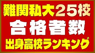 難関私立大25校 合格者数 出身高校別ランキング【早稲田・慶應・上智・東京理科・明治・青学・立教・中央・法政・学習院・関大・関学・同志社・立命館】【2024年 最新版】 [upl. by Lorena]