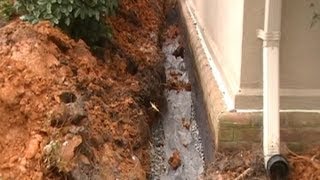 Waterproof Your Foundation How To trench  seal wall add pipe and gravel Step by Step Install [upl. by Emia772]