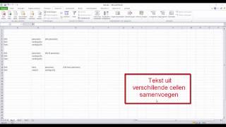 Teksten in excel 2010 samenvoegen en splitsen [upl. by Skippie]