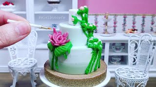 Miniature Edible Water Lily Cake  Mini Food ASMR [upl. by Pryor716]