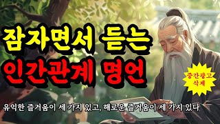 유익한 즐거움이 세 가지 있고 해로운 즐거움이 세 가지 있다  잠자면서 듣는 인간관계 명언  공자 채근담 연암 박지원 법구경 석가모니 한비자 탈무드 쇼펜하우어 [upl. by Chrisse]