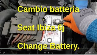 Cambiare Batteria  Seat Ibiza 6j  change battery [upl. by Jess]