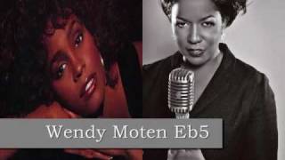 Whitney Houston vs Wendy Moten Studio Vocal Range Note by Note [upl. by Ahsenit]