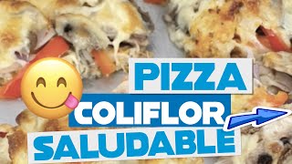 Pizza con base de 😋COLIFLOR ¡Una receta EXTRAORDINARIA de pizza SALUDABLE 5 PASOS SIMPLES🚀 [upl. by Airdni27]